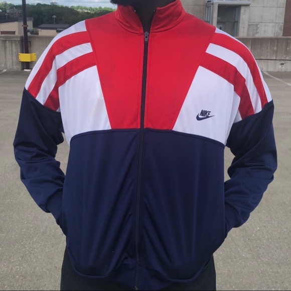 red white and blue nike jacket